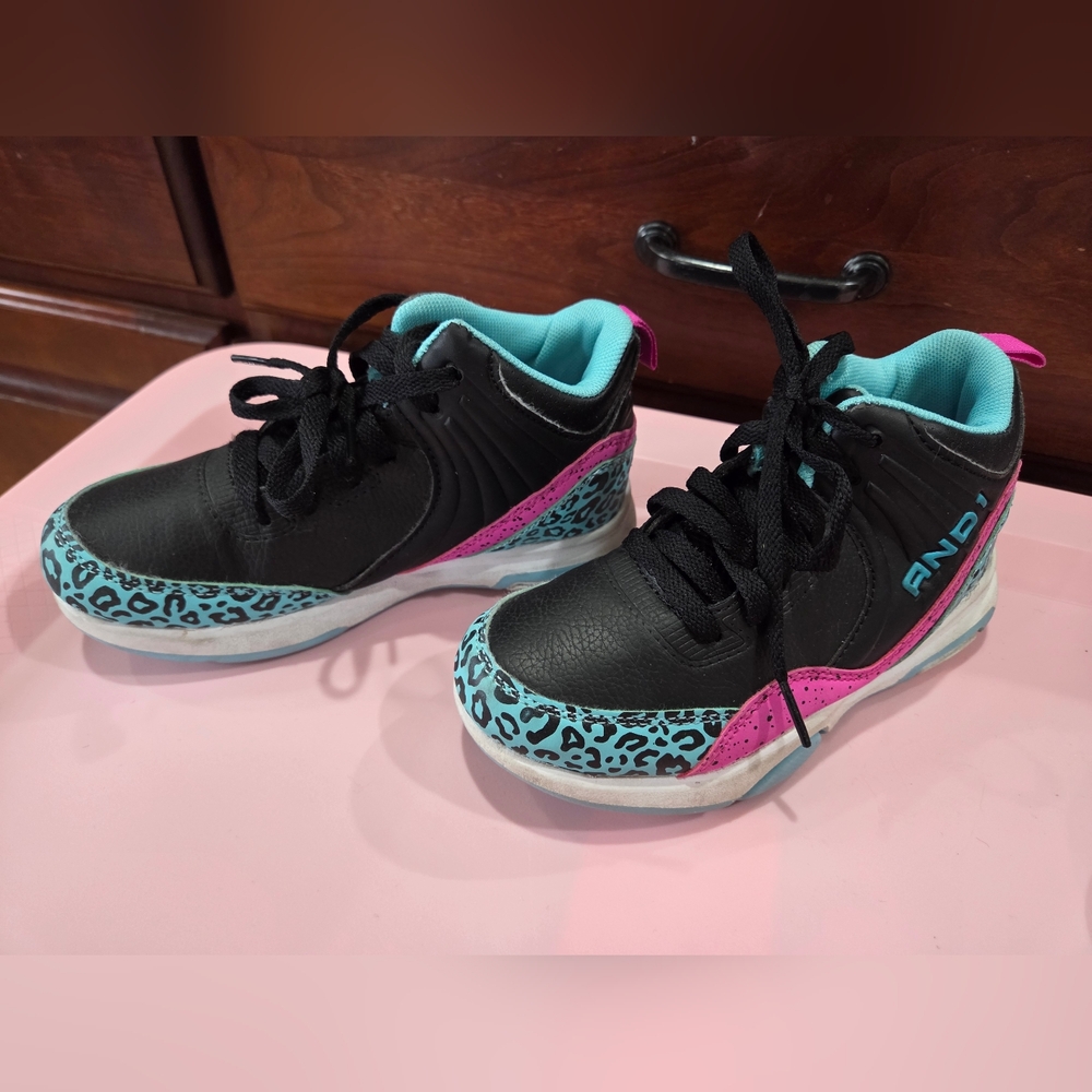 AND 1: Stylish Black and Pink Kids Shoes